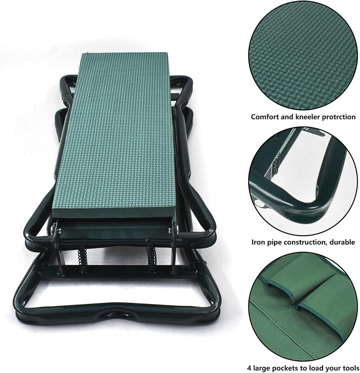 Garden Kneeler Seat Folding Stool with Tool Bag Pouch k7m
