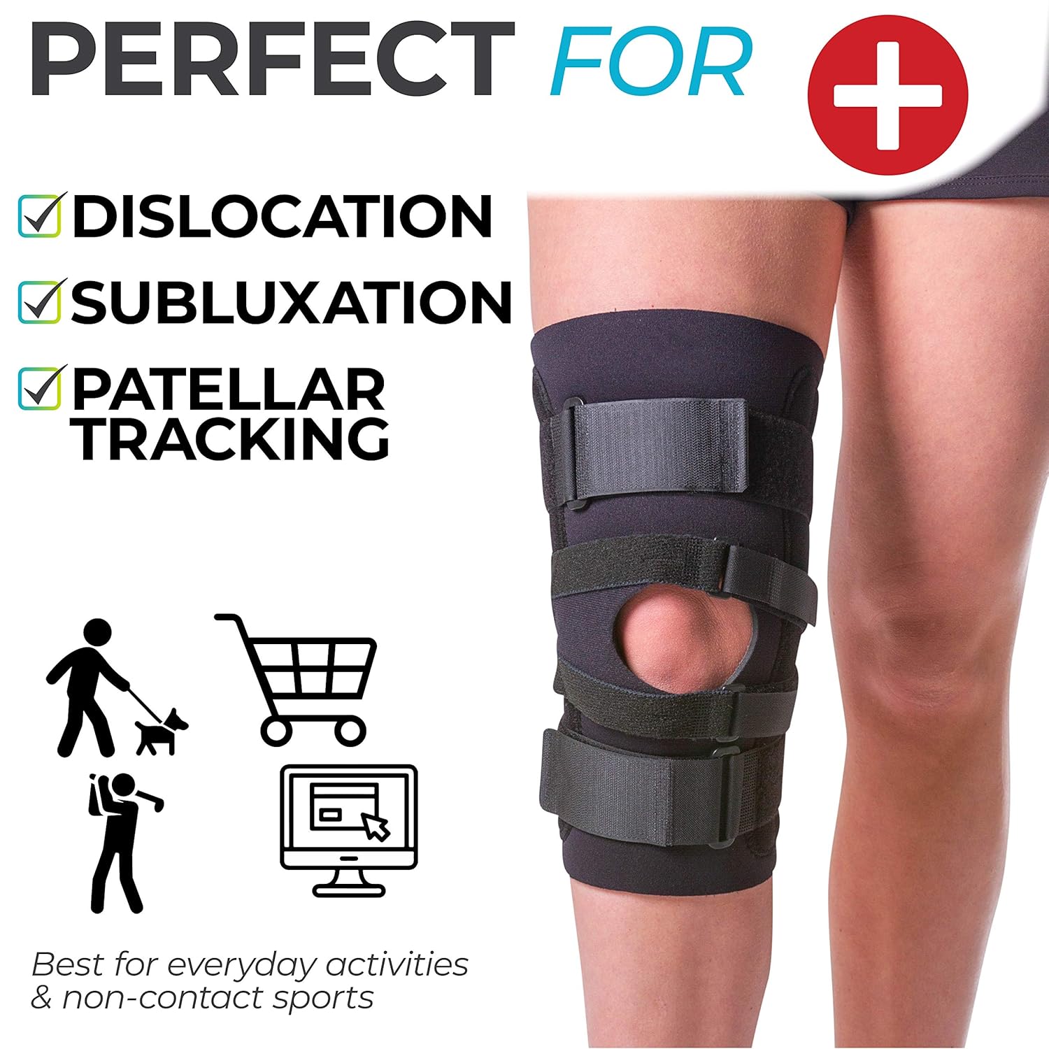 Knee Brace with Patellar Stabilizer Support Straps L7