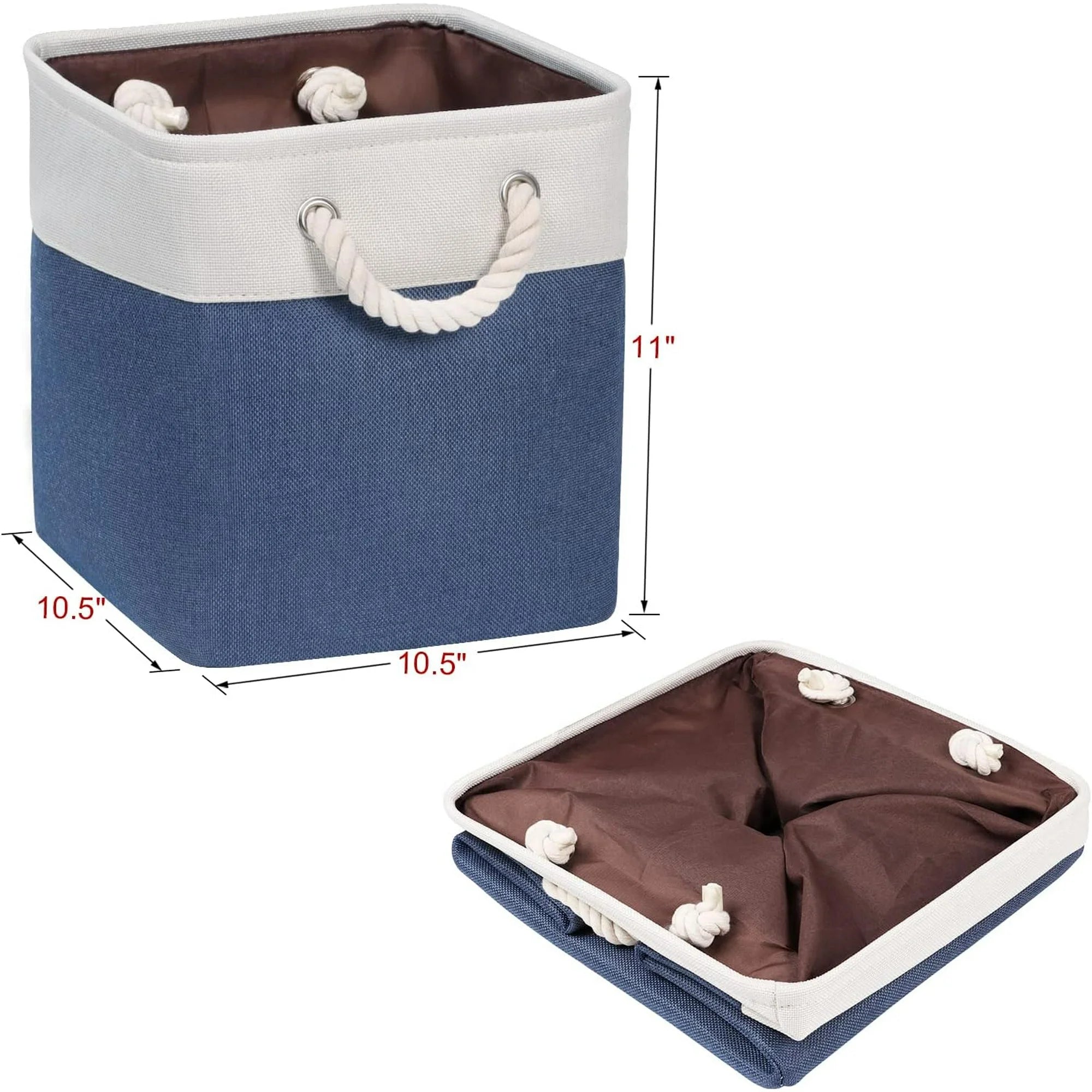 Collapsible Fabric Storage Bins with Handles, Set of 6 7k