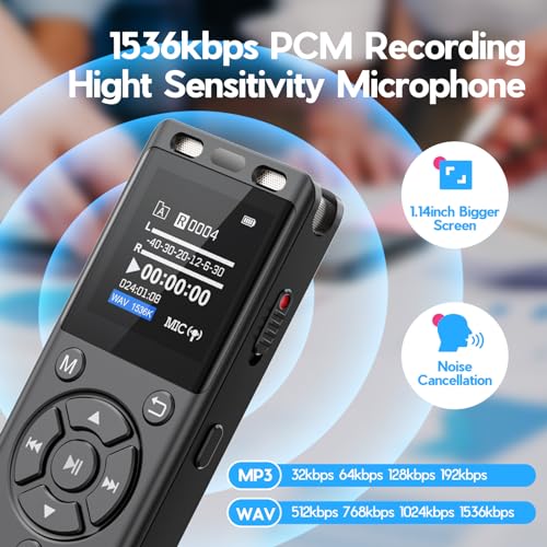 Digital Voice Recorder 96GB HD Playback A7