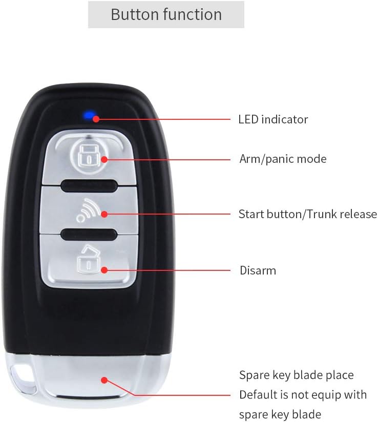 Car Alarm Remote Starter Keyless Entry Push Start DC12V k7