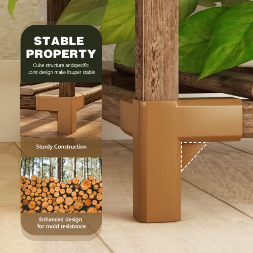 Wood Plant Stand 4 Tier Indoor Outdoor Shelf a7