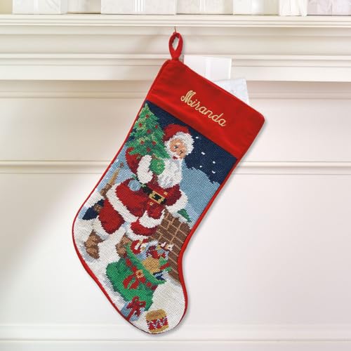 Personalized Christmas Needlepoint Stocking 100% Wool A7