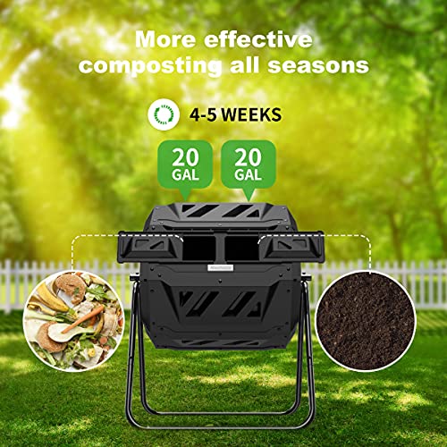 Compost Tumbler Dual Chamber 43 Gallon a7