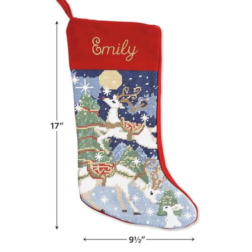 Personalized Christmas Needlepoint Stocking 100% Wool A7