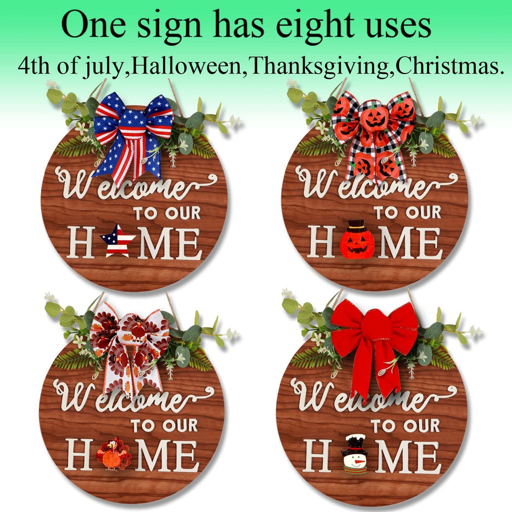 Welcome Home Sign Front Door Wreath Outdoor Decor F7k