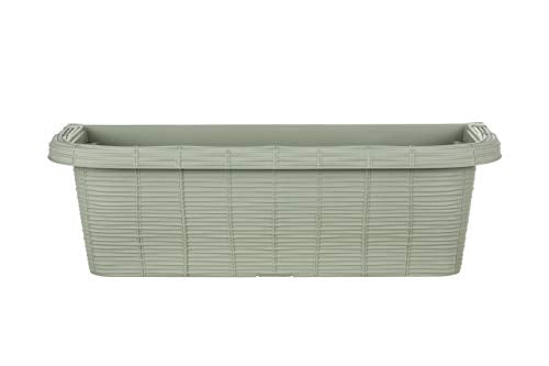 Railing Planter 23.5" Adjustable White Ratan Look k7