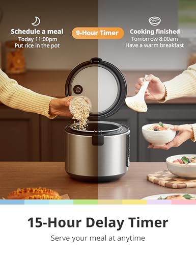Compact Rice Cooker 6-in-1 Stainless Steel Multi Cooker 2QT A7