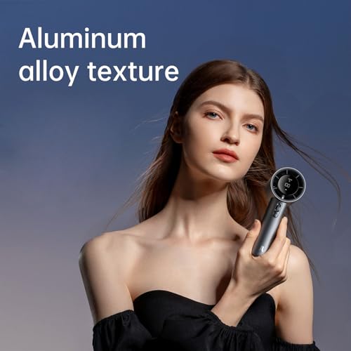Portable Handheld Fan with LED Display, Metal Shell 7k