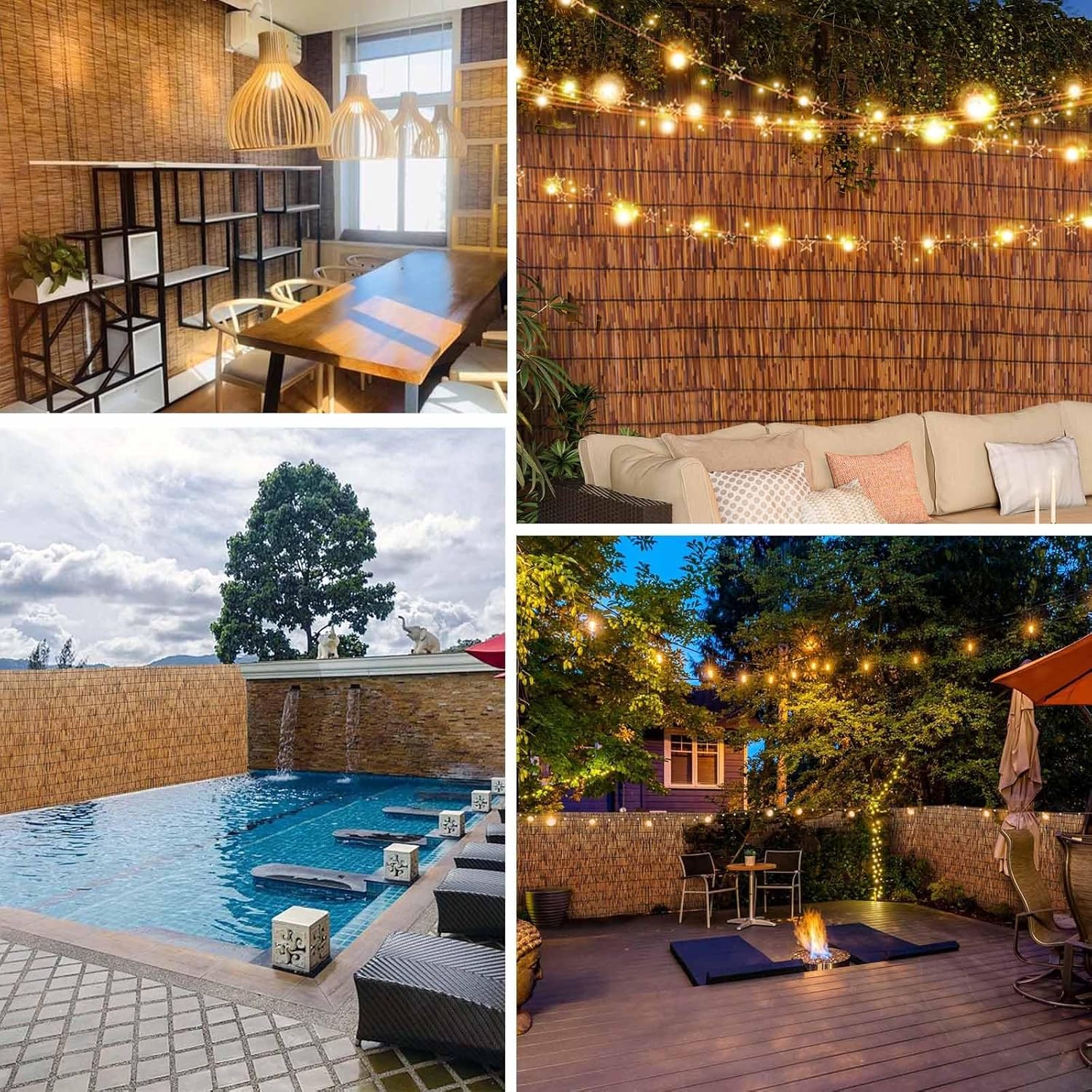 Bamboo Privacy Screen Fence Panel for Garden Outdoor 2.3x15ft a7