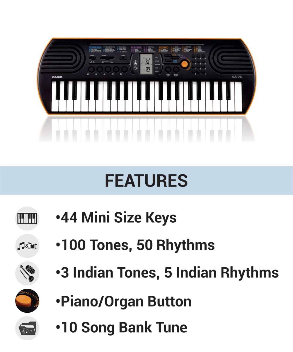 Electronic Mini Keyboard 44-Key Black Orange k7