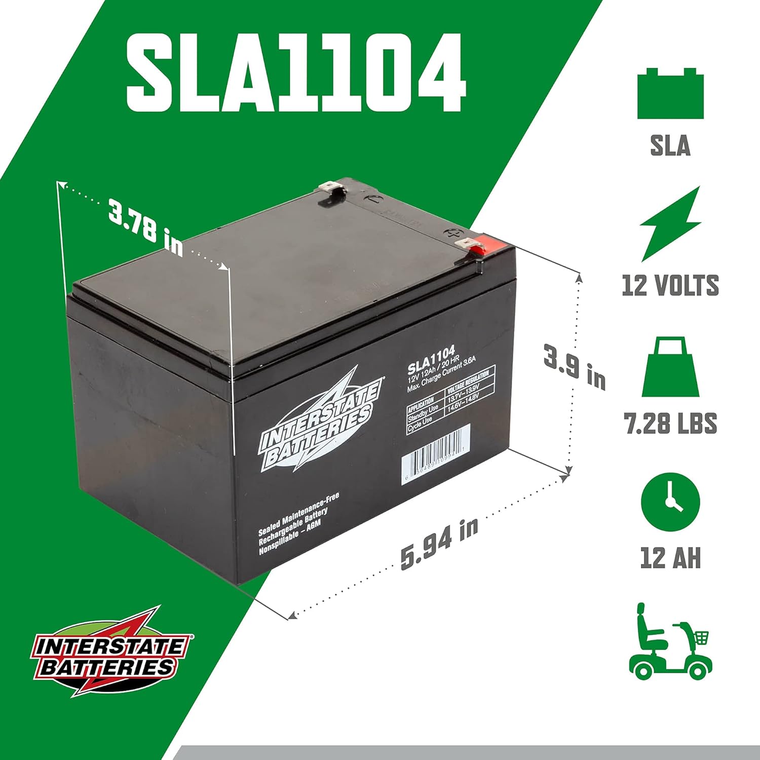 12V 12Ah Sealed Lead Acid Rechargeable Battery Pack of 2 q7