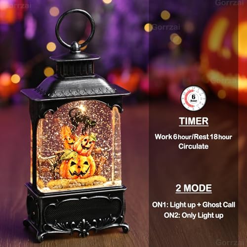 Easter Snow Globe Lantern with Timer Swirling Glitter, Indoor Decor A7