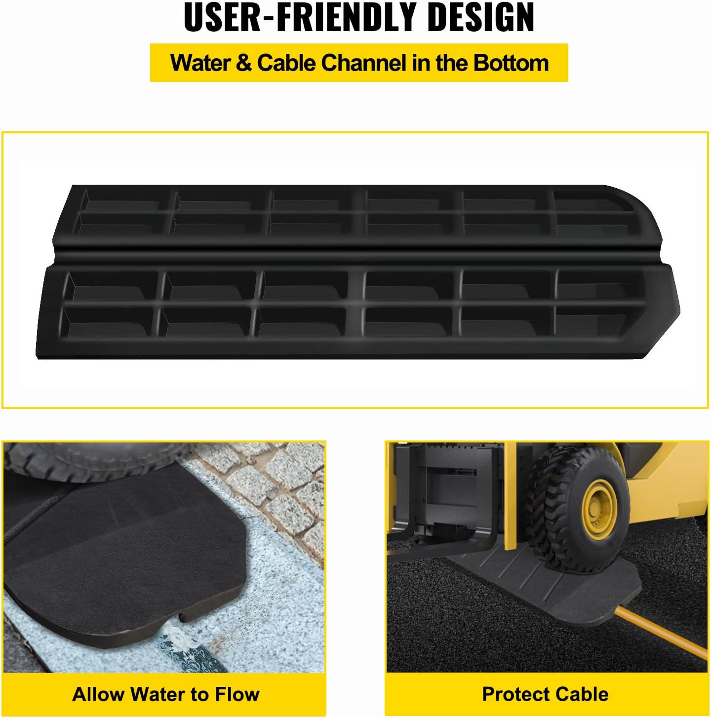 Rubber Driveway Ramps 5 Pack, Heavy Duty 32000 lbs, 2.6 inch High x7