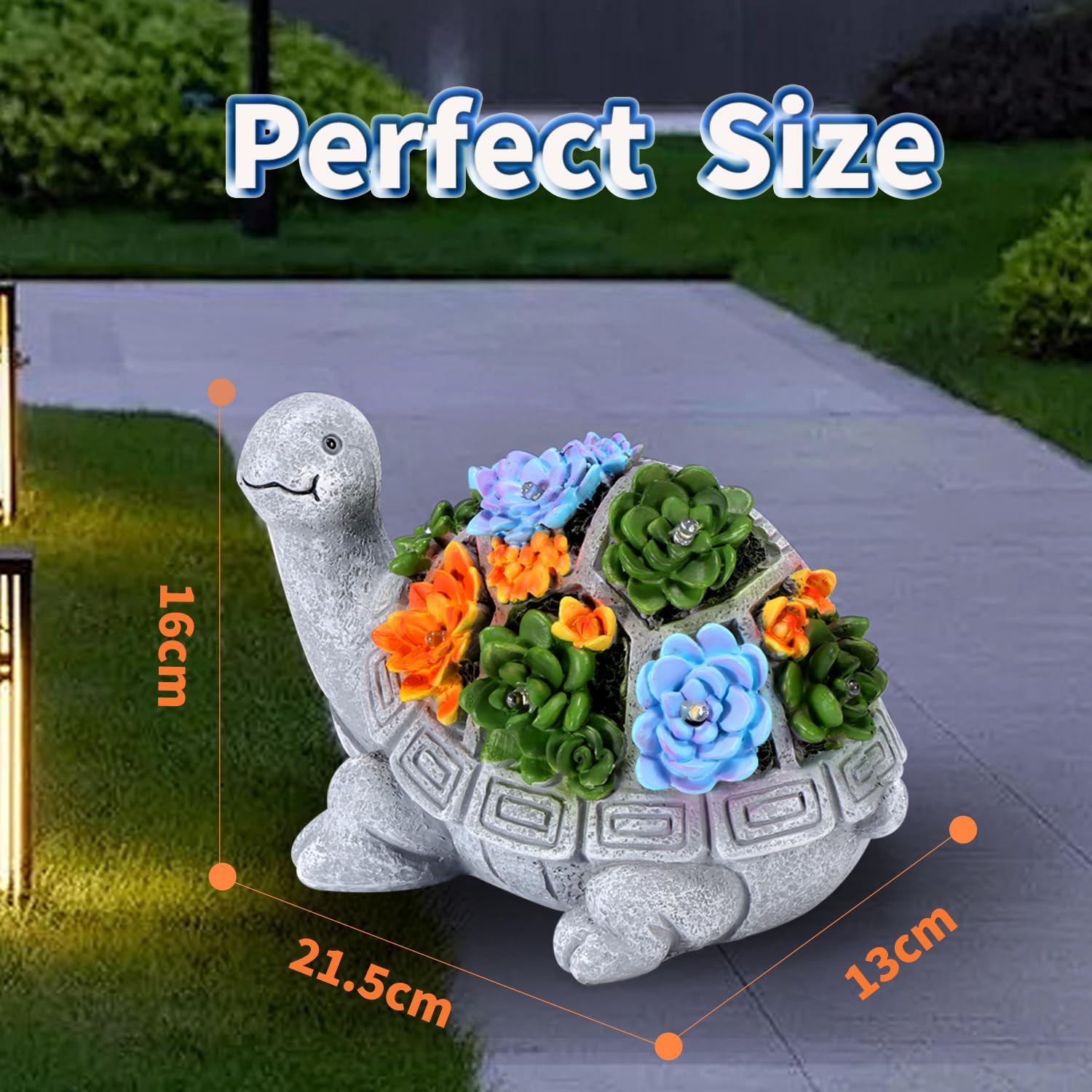 Solar Garden Turtle Statue with LED Lights 7k