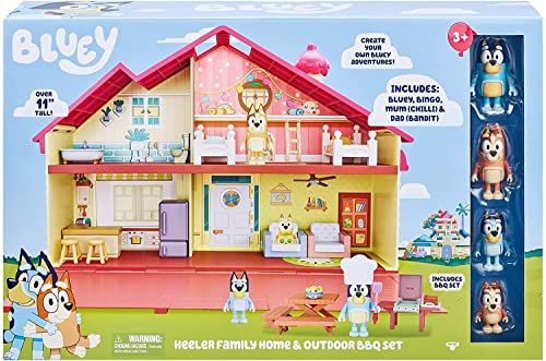 Mega Bundle Family Home & BBQ Playset with 4 Figures, 13+ Furniture Pieces, for Kids 3+ x7