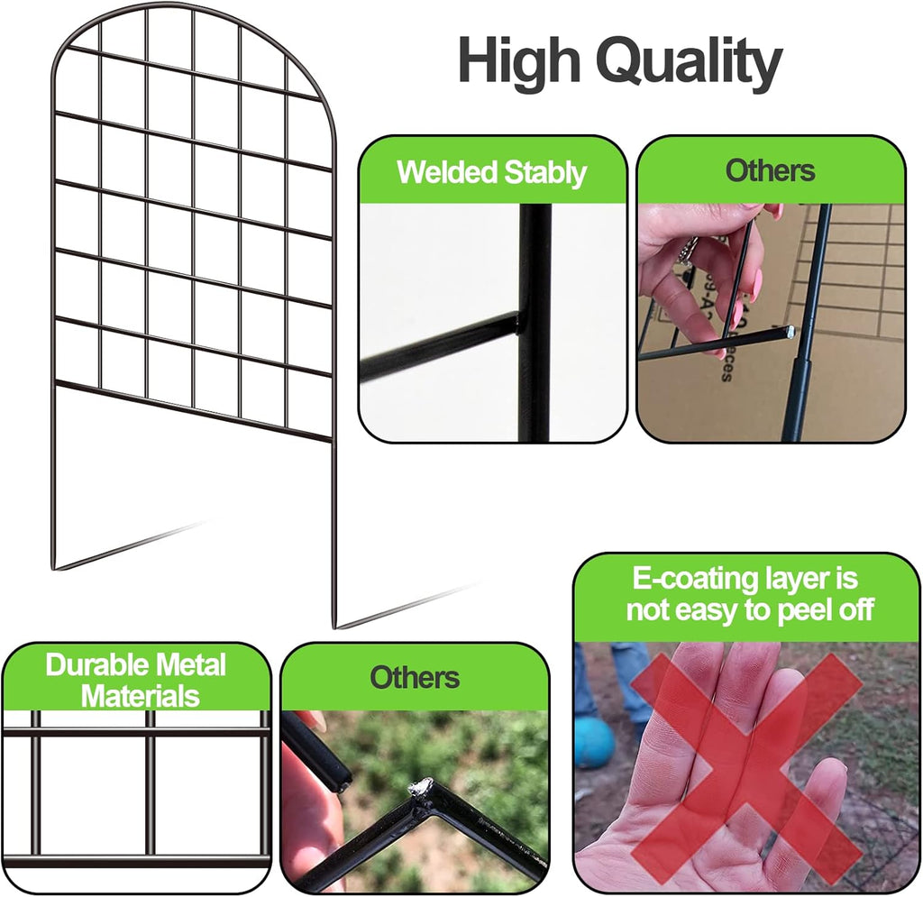 Decorative Garden Fence Border 10 Pack Rustproof Metal a7