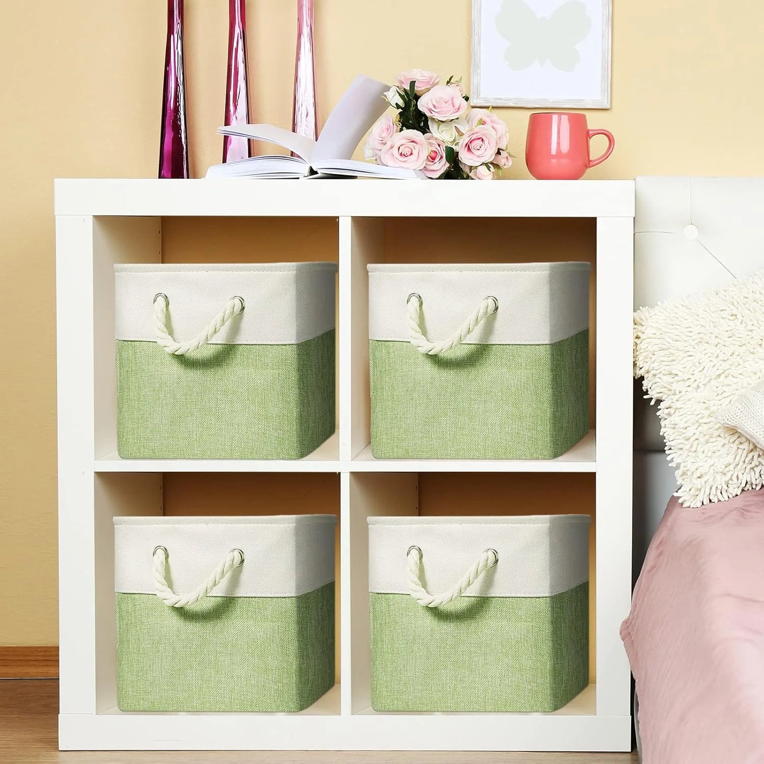 Fabric Cube Storage Bins 11x11 Inch Foldable with Handles G7