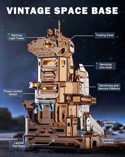 3D Space Shuttle Wooden Puzzle DIY Model with Lighting A7