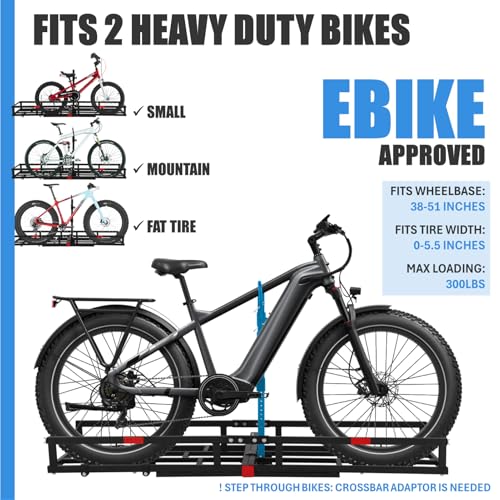 Bike Rack for 2 Ebikes, Heavy-Duty, 2" Receiver A7k