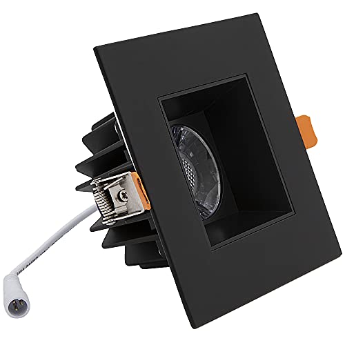4 in. Ultra-Thin Recessed LED Downlight Canless IC Rated Dimmable Square White Trim 7k