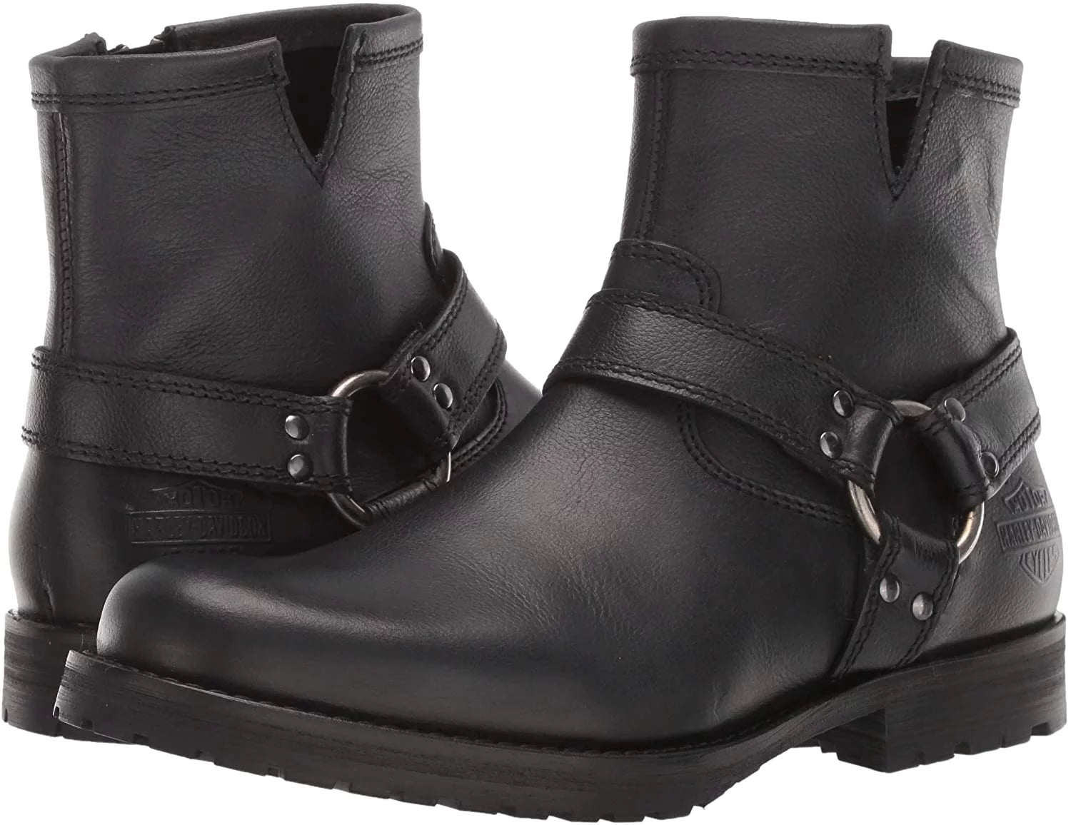 HARLEY-DAVIDSON Men's Mosby 7" Harness Side Zipper Black Boots 93532 - Curated Treasures Market