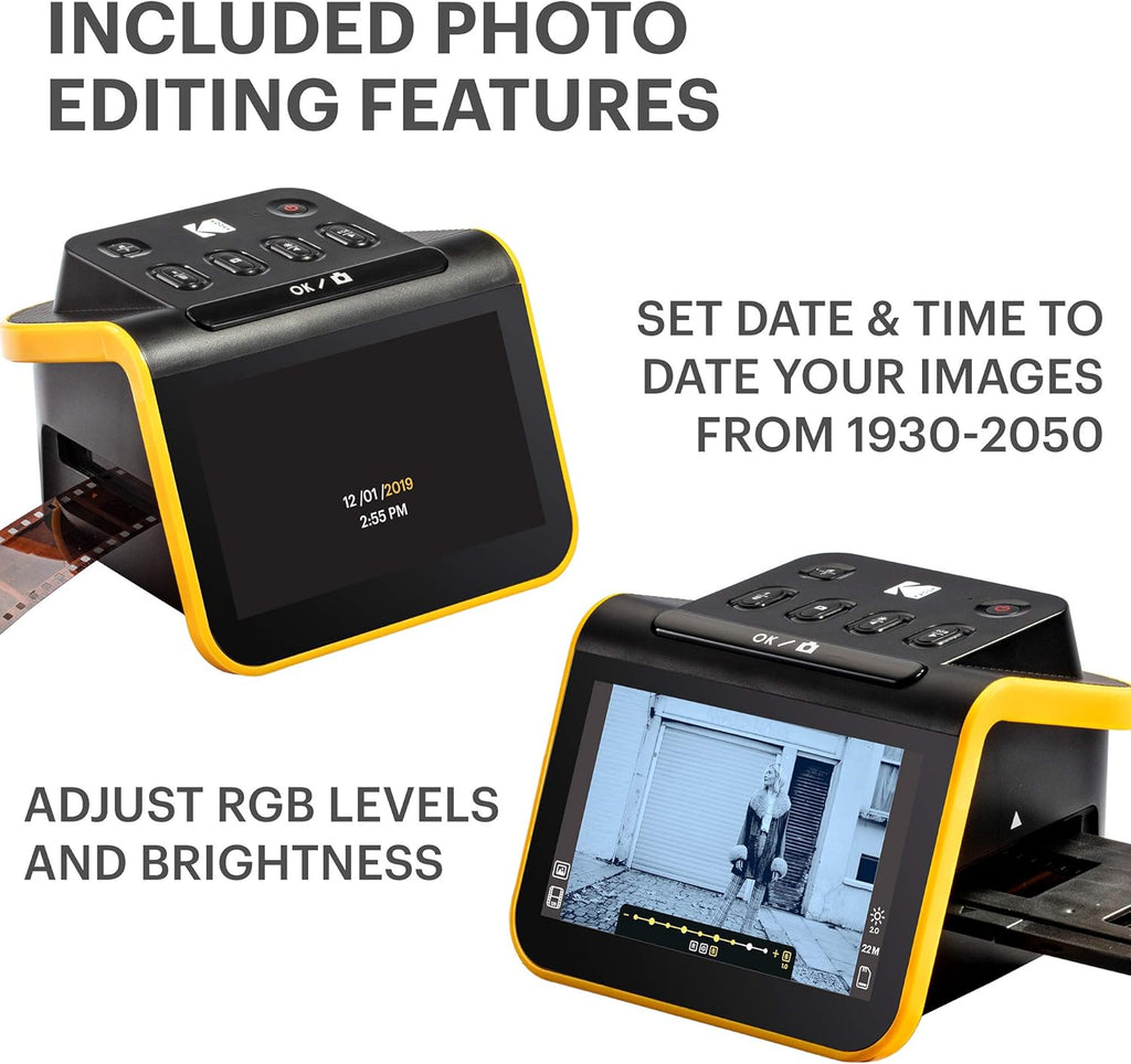 Film & Slide Scanner with 5" LCD Screen, 22MP JPEG Conversion 7k