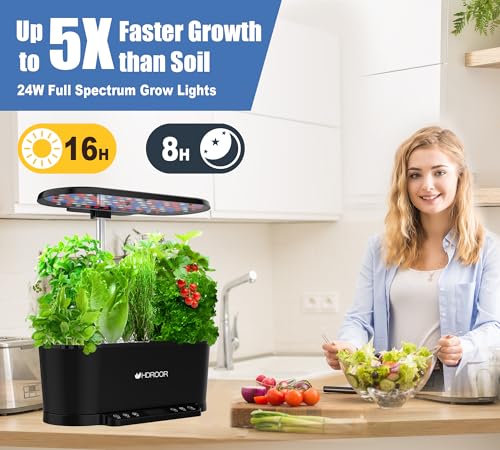 Hydroponics Growing System WiFi, 15 Pods Indoor Herb Garden with Grow Light a7