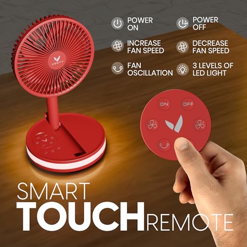 Portable Wireless Fan with 4 Speeds and Remote Control k7p