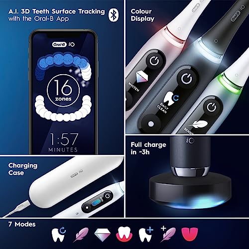 Electric Toothbrush with 3 Replacement Heads, Black Onyx k7