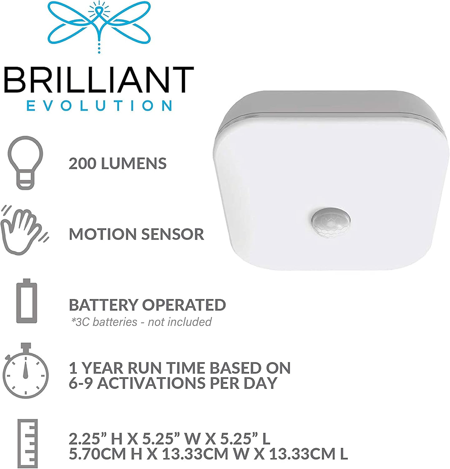 Wireless Motion Sensor LED Ceiling Light, Battery-Operated Indoor Outdoor A7