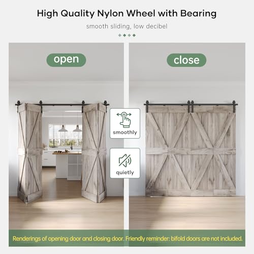 Bifold Sliding Barn Door Hardware Track Kit 4f