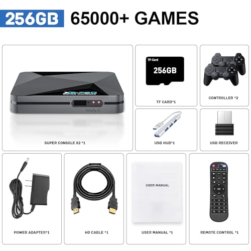 Retro Game Console with 65,000+ Classic Games, 4K HD Output a7