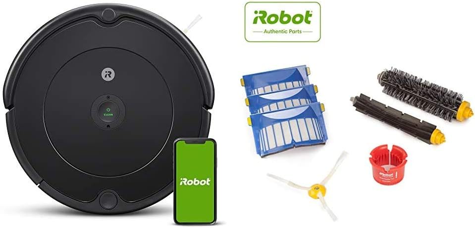 iRobot Roomba 692 Robot Vacuum-Wi-Fi Connectivity, Works with Alexa, Good for Pet Hair, Carpets, Hard Floors with Authentic Replacement Parts - Roomba 600 Series Replenishment Kit, White