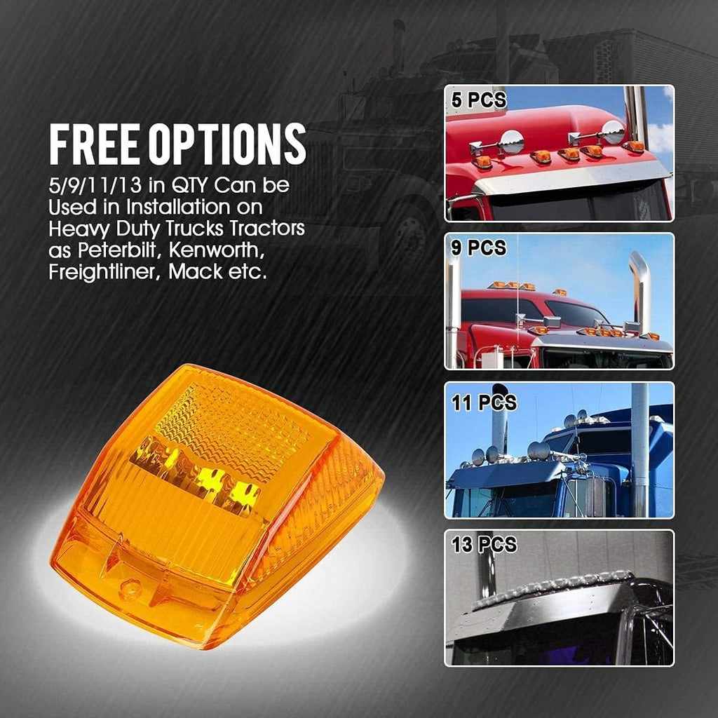 Amber LED Side Marker Lights Chrome Surface Mount 7k