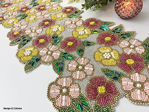 Beaded Table Runner 13x36 Multicolour H7q