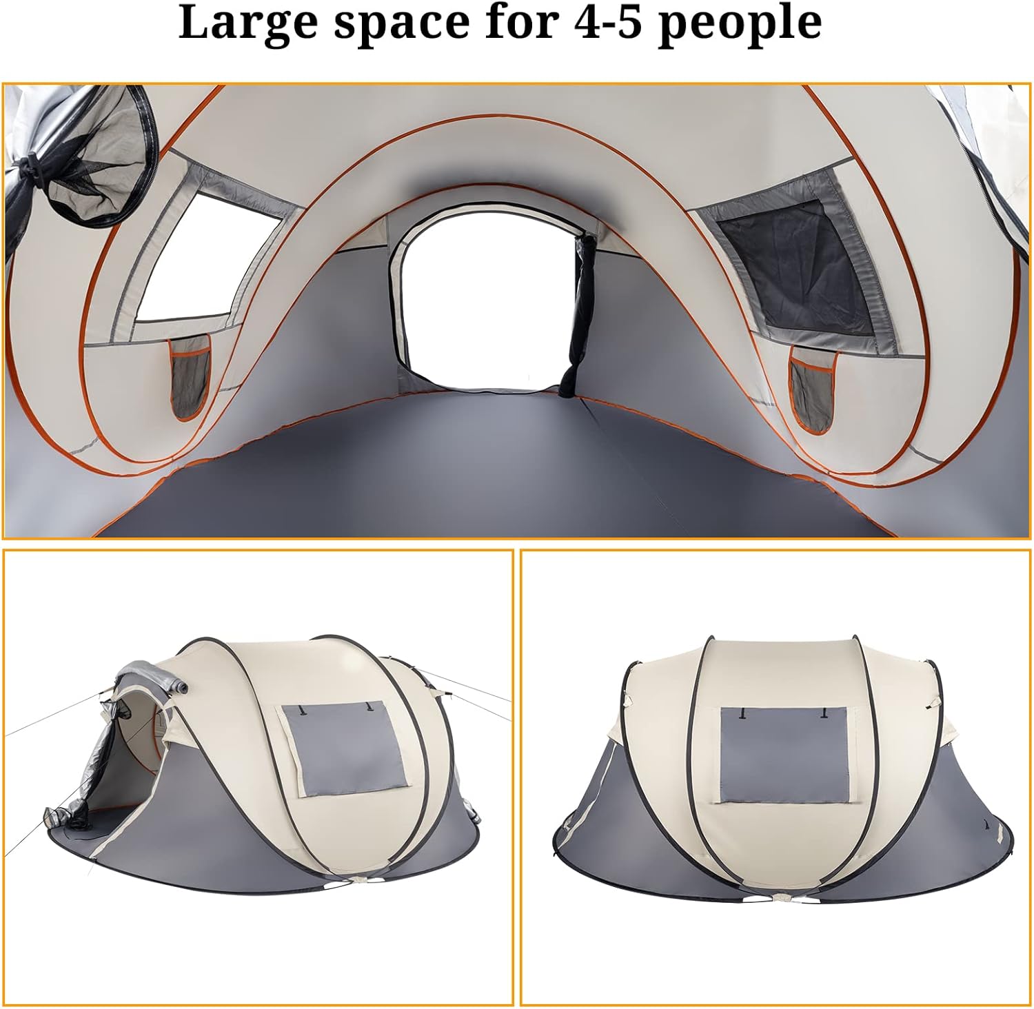 Pop Up Waterproof Camping Tent Easy Setup 2 Doors a7