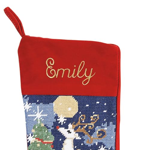 Personalized Christmas Needlepoint Stocking 100% Wool A7