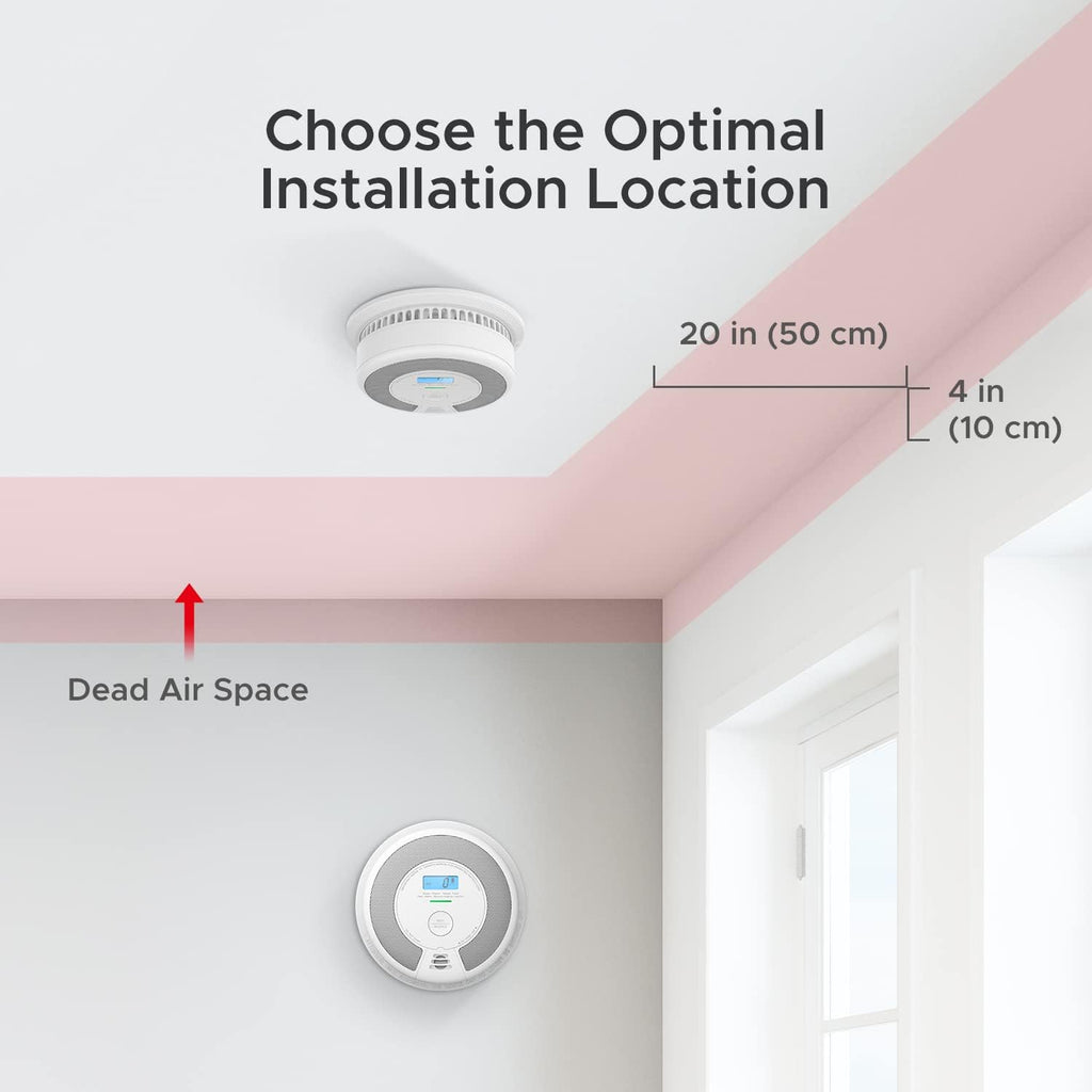 Smoke and CO Detector Alarm with LCD Display, 5-Pack k7