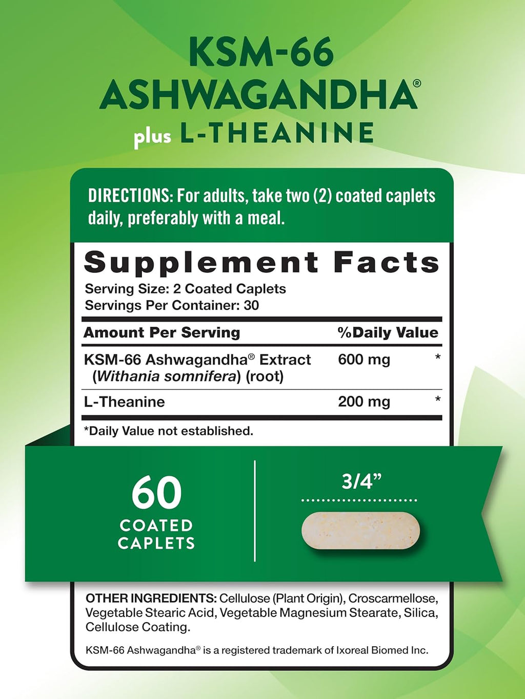 Ashwagandha with L-Theanine Capsules 60 Count a7