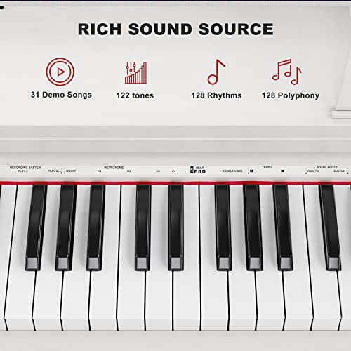 88 Key Weighted Digital Piano with Bench, Full Size Hammer Action, Black k7p