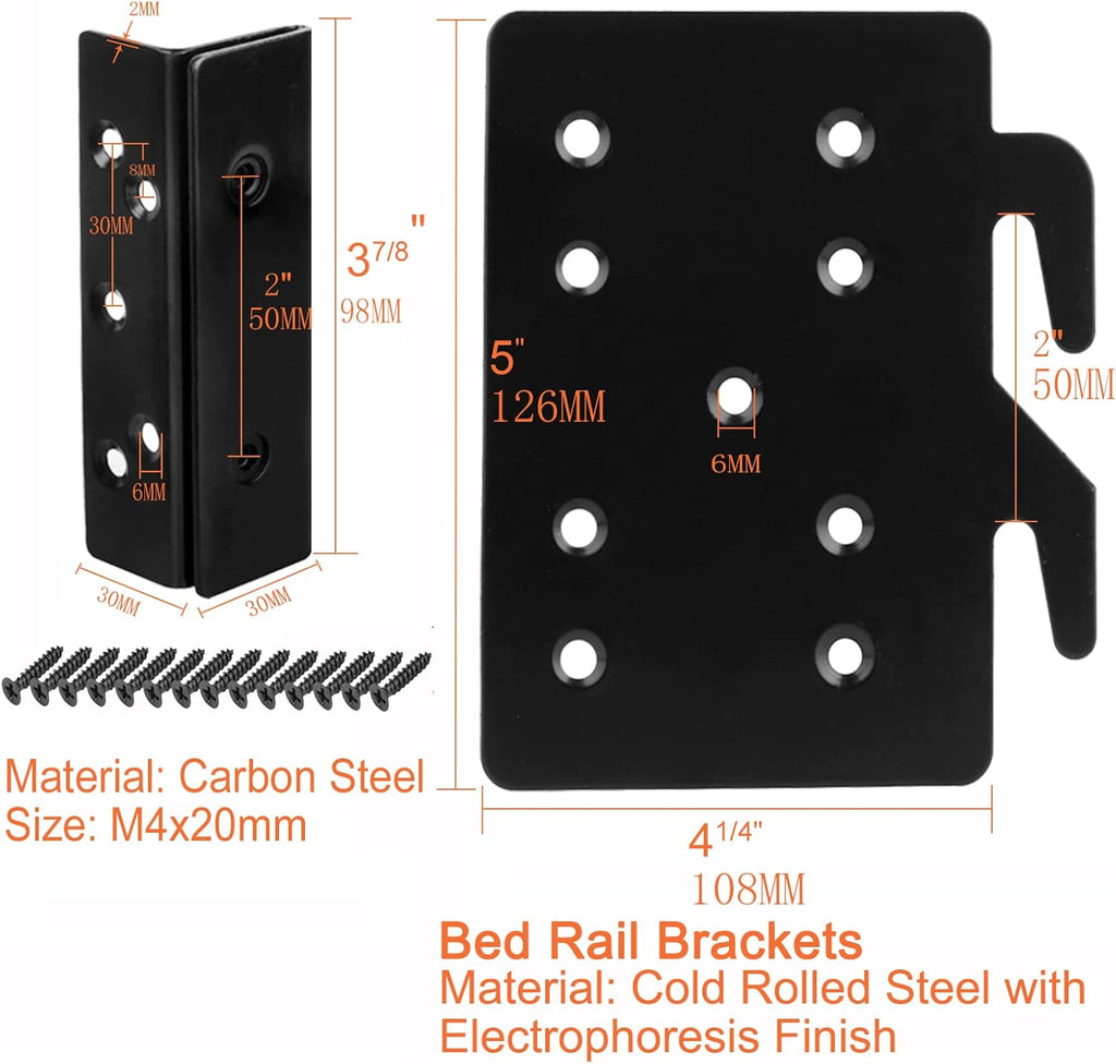 Heavy Duty Bed Rail Hooks with Screws k7