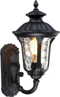 15.6‘’ Outdoor Wall Light Fixtures Exterior Wall Lantern Waterproof Sconce Porch Lights Wall Mount Matte, Exterior Wall Lighting for House Garage Doorway, Black