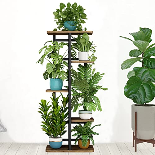 Plant Stand 5 Tier Indoor Flower Rack Black a7