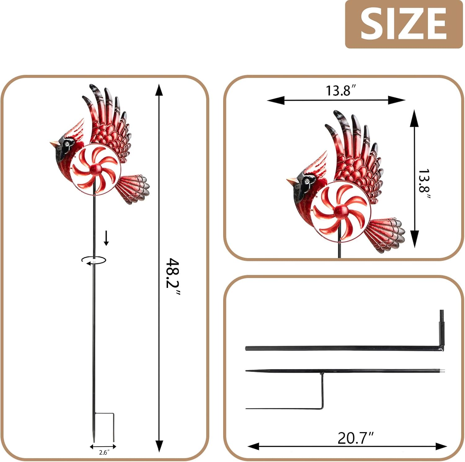 Metal Wind Spinner Outdoor Garden Decoration k7