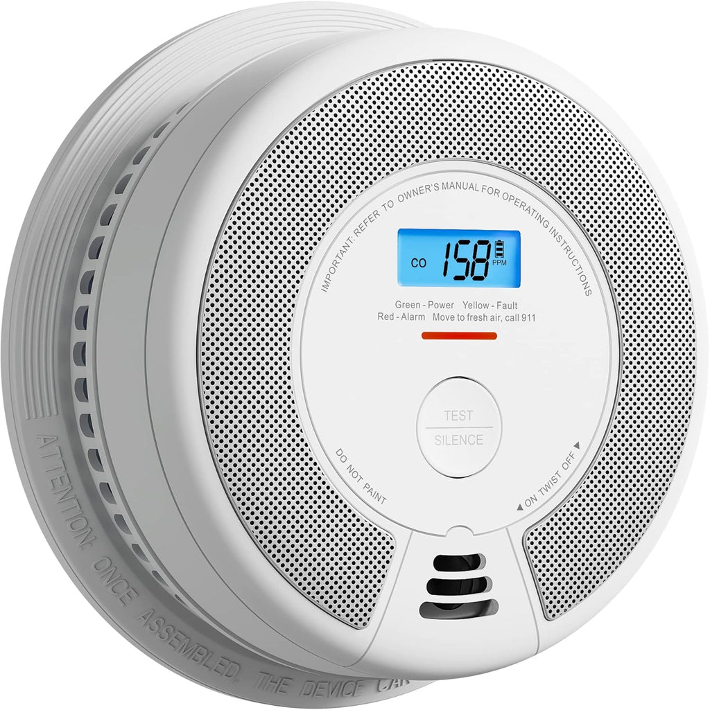 Smoke and CO Detector Alarm with LCD Display, 5-Pack k7