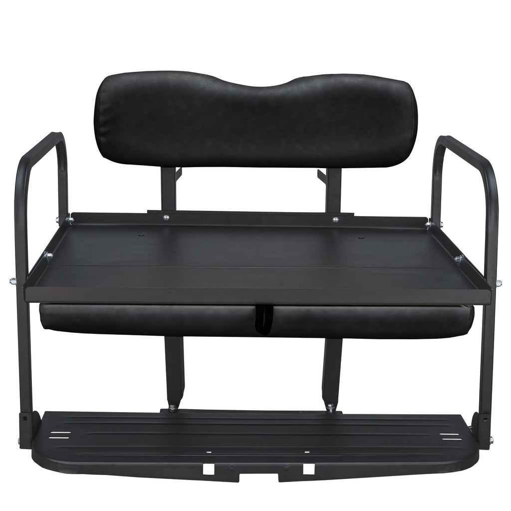 Golf Cart Rear Flip Seat Kit for 1982 and Up Black 7k