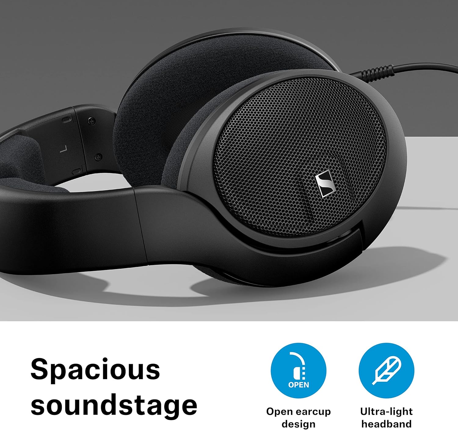 Open-Back Over-Ear Audiophile Headphones with Detachable Cable k7p