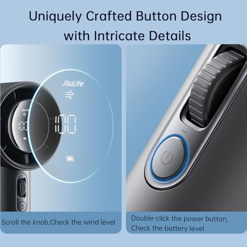 Portable Handheld Fan with LED Display, Metal Shell 7k