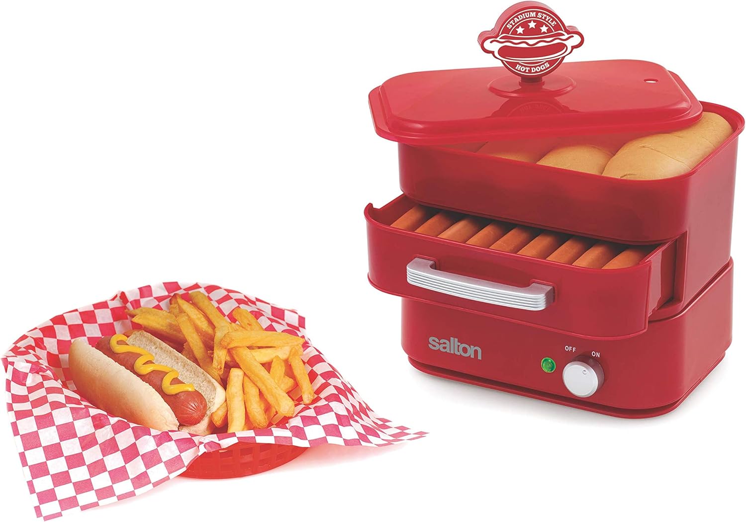 Hot Dog Steamer Transparent Red k7